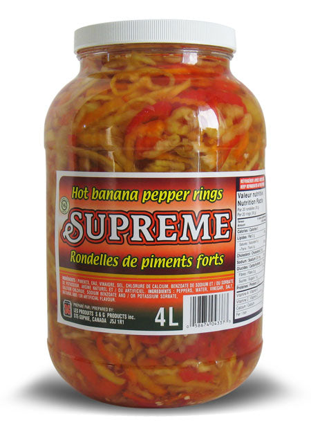Supreme Hot Banana Pepper Rings ea/4L