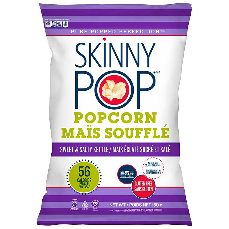 SkinnyPop Sweet & Salty Kettle Corn ea/150g
