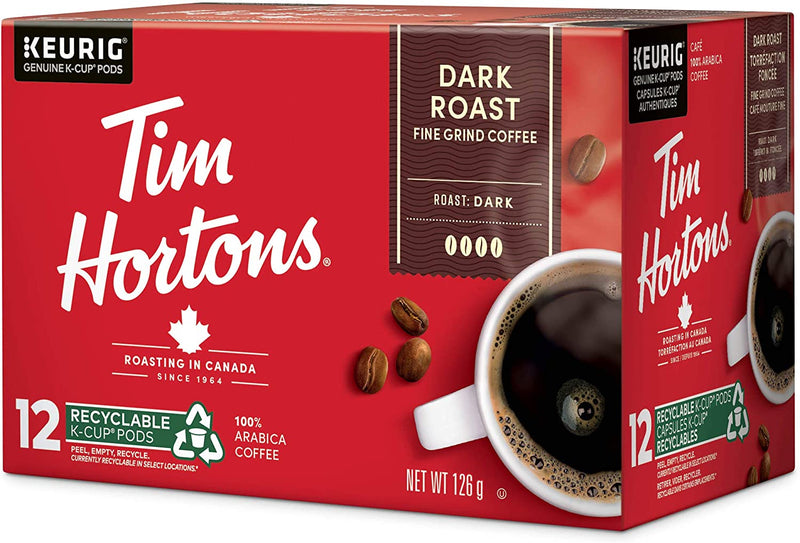 Tim Hortons K Cup Coffee Dark Rst 12/bx