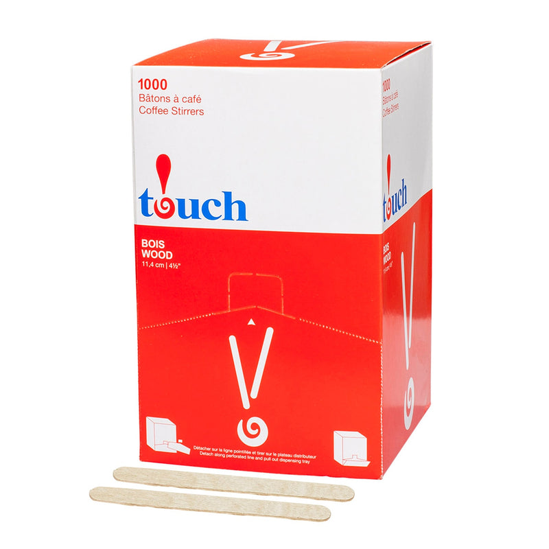 Touch Wooden Stir Sticks 5.5" 1000/bx