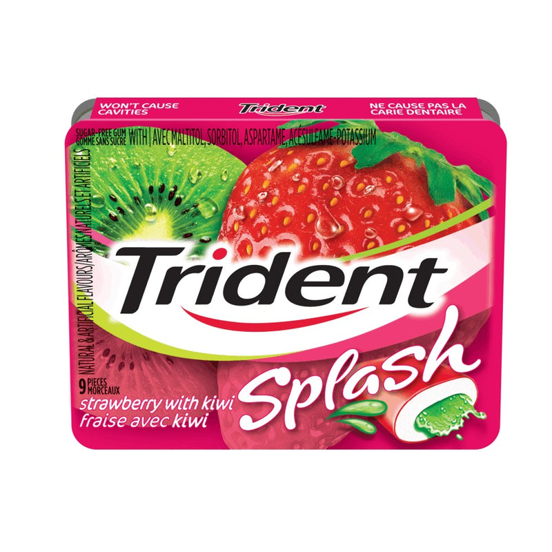 Trident Gum Splash Strawberry Kiwi 9pc 10/bx