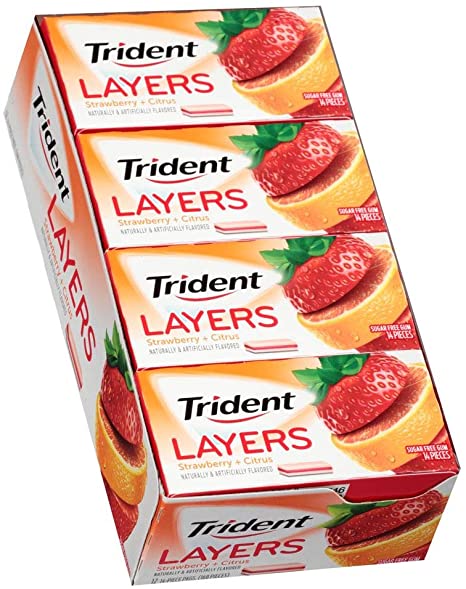 Trident Layers Strawberry Citrus 14pc 12/bx
