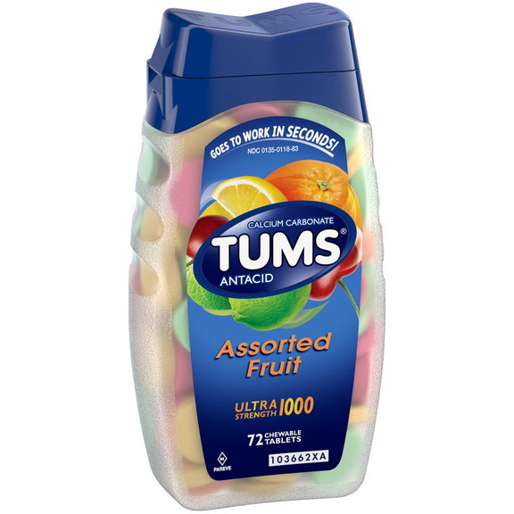 Tums Bottles Ultra Assorted Fruit  6x72ct