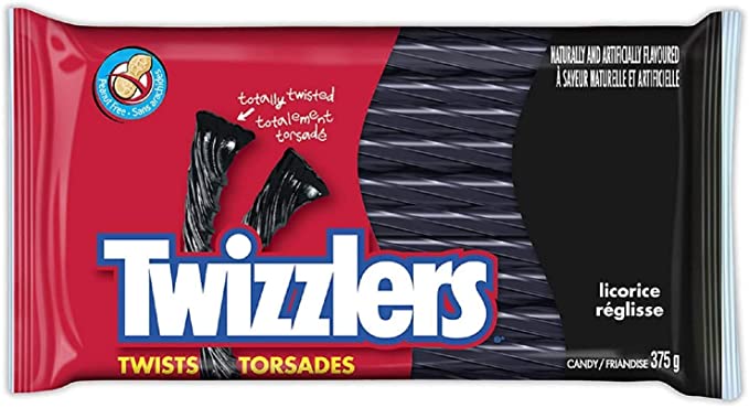 Twizzlers Party Pack Black Licorice Twists ea/375g