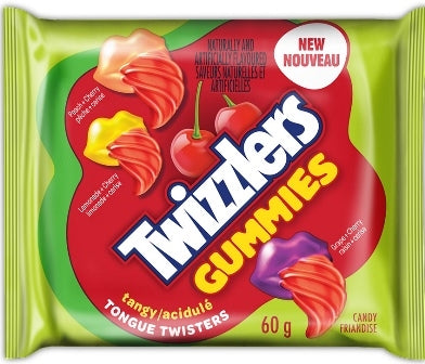 Twizzlers Tongue Twister Tangy Gummies Cherry 18x60g