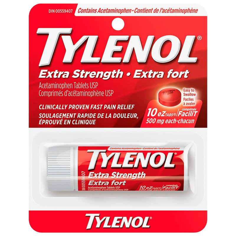 Tylenol Tablets Extra Strenth Vials 12x10pk