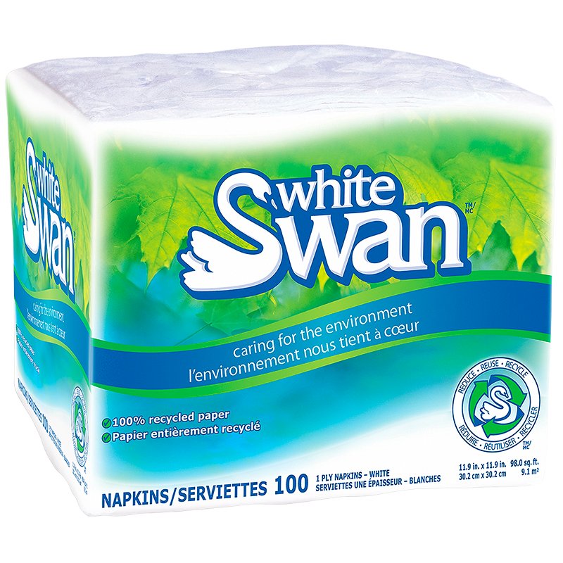 White Swan Napkins ea/100pk
