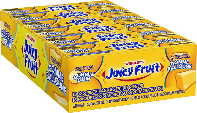 Wrigley's Juicy Fruit Original Chunk 5pc 18/bx