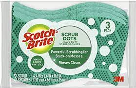 3M Scotchbrite Scrub Dots Heavy Duty ea/3pk