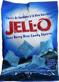 Jello Candy Sour Berry Blue Squares 12x127g