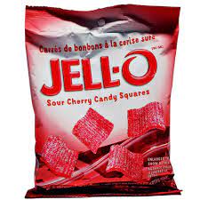 Jello Candy Sour Cherry Squares ea/127g