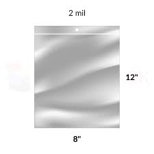 Poly Bag Reclosable 2mil (8X12) 2x1000/cs