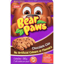 Dare Bear Paws Chocolate Chip Cookies  240gr